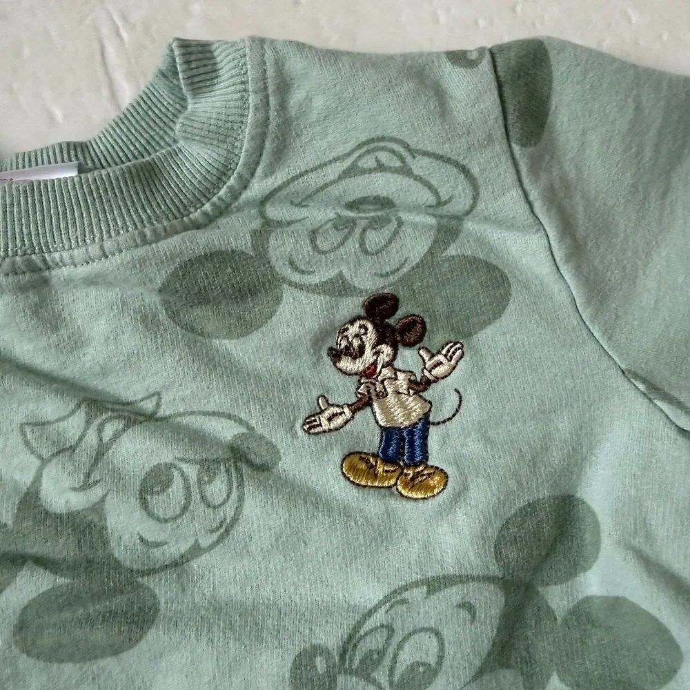Disney Junior Mickey Mouse Matching Set Sage Green Long Sleeve Shirt Pants 2T